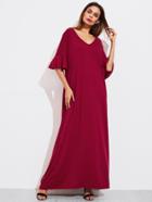 Shein Trumpet Sleeve Twist Back Dress