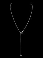 Shein Silver Crescent Y-shaped Necklace
