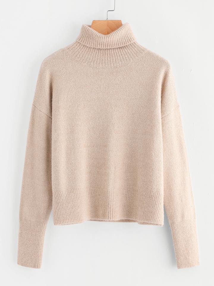 Shein Drop Shoulder Rolled Neck Jumper