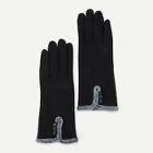 Shein Contrast Faux Fur Button Gloves