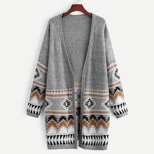 Shein Geo Front Open Front Cardigan