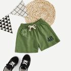 Shein Boys Sun Embroidery Letter Print Shorts