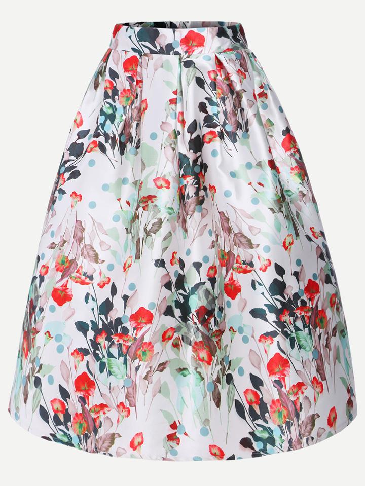 Shein High Waist Zipper Back Box Pleated Volume Skirt