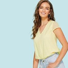 Shein Keyhole Back See Through Top