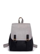 Shein Double Buckle Two Tone Backpack