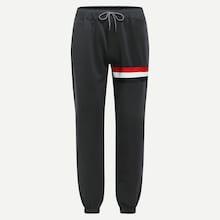 Shein Men Contrast Panel Elastic Hem Pants