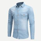 Shein Men Wish Plain Denim Blouse