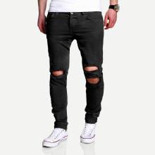 Shein Men Slim Fit Ripped Crop Trousers