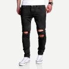Shein Men Slim Fit Ripped Crop Trousers