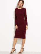 Shein Burgundy Split Back Sheath Dress