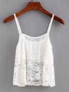 Shein White Lace Swing Cami Top