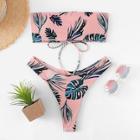 Shein Lace-up Tropical Bikini Set