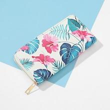 Shein Plant Print Zipper Around Purse