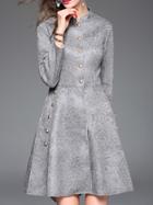 Shein Grey Collar Pockets A-line Dress
