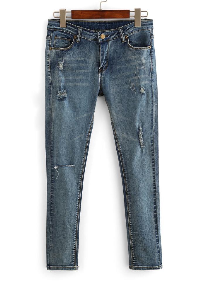 Shein Frayed Skinny Jeans