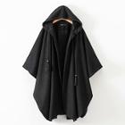 Shein Drawstring Hooded Capes Coat
