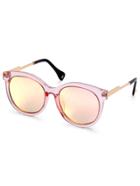 Shein Pink Clear Frame Yellow Lens Sunglasses