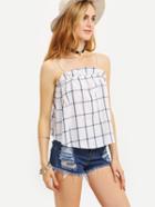 Shein Grid Ruffled Cami Top