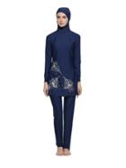 Shein Flower Print Hooded Full Coverage Modest Swimwear