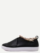 Shein Black Chain Decorated Thick-soled Flats