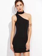 Shein One Shoulder Choker Bodycon Dress