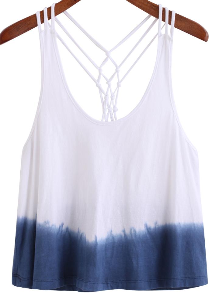 Shein Blue Ombre Spaghetti Strap Loose Cami Top