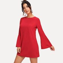 Shein Flounce Sleeve Tunic Dress