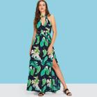 Shein Jungle Leaf Print Shell Dress