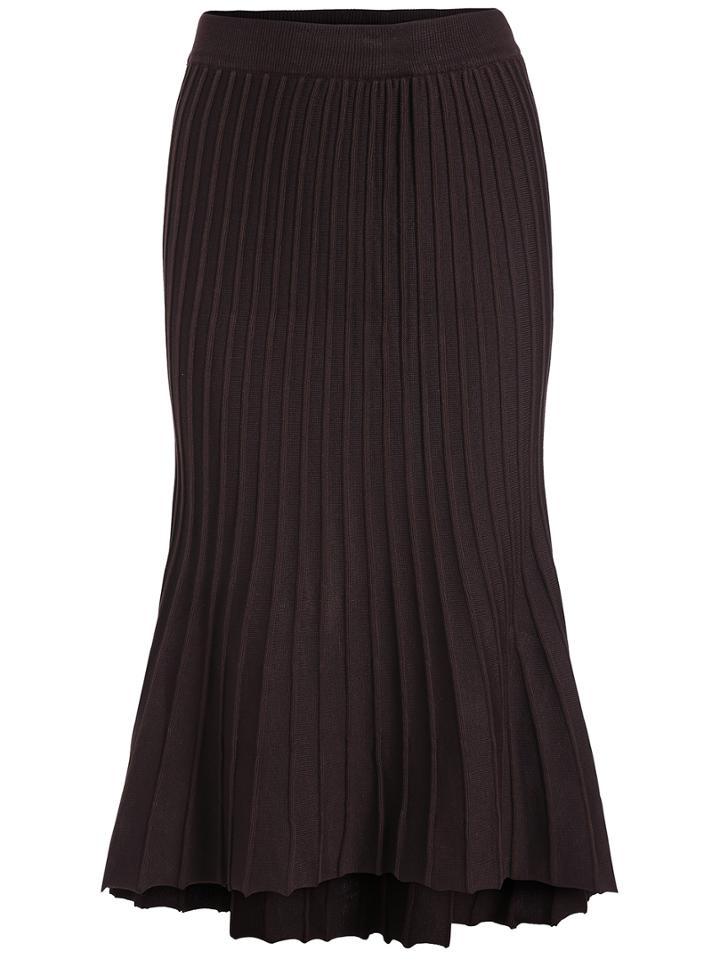 Shein Coffee Vertical Stripe Fishtail Skirt