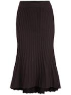 Shein Coffee Vertical Stripe Fishtail Skirt