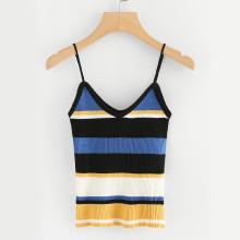 Shein Block Stripe Knit Cami Top