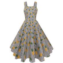 Shein Pineapple Print Plaid Dress