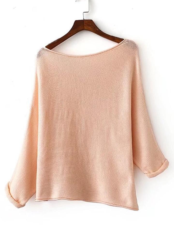 Shein Rolled Edge Boat Neck Knitwear