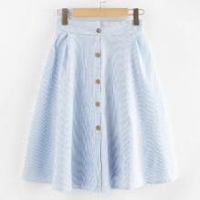 Shein Single Breasted Striped Skirt