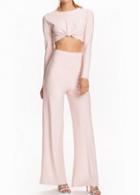 Rosewe Twisted Crop Top And High Waist Pants
