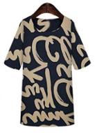 Rosewe Exclusive Round Neck Graffiti Print Dress With Scarf