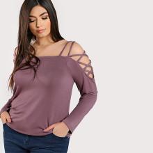 Shein Plus Strappy Shoulder Shirred Side Top