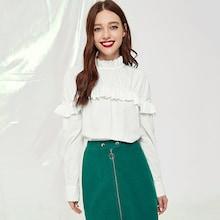 Shein Ruffle Detail Solid Top