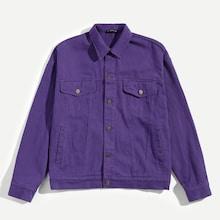 Shein Men Pocket Patched Button Up Jacket