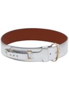 Shein Metallic Silver Oval Rring Buckle Wide Belt