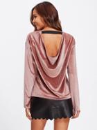 Shein Drape Back Velvet Top