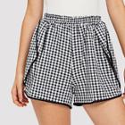 Shein Contrast Binding Gingham Shorts