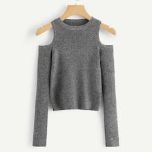 Shein Open Shoulder Ribbed Jumper