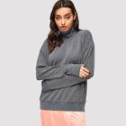 Shein High Neck Heather Grey Sweatshirt