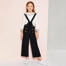 Shein Girls Double Eyelet Jumpsuit