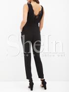 Shein Black Sleeveless With Lace Jumpsuit