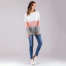 Shein Colorblock Knot-back Drop Shoulder Sweatshirt