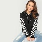 Shein Plus Checked Sleeve Hoodie
