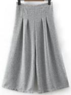 Shein Grey Bow Tie Waist Wide Leg Pants