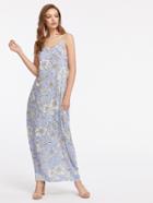Shein Allover Florals Pinstriped V Back Cami Dress